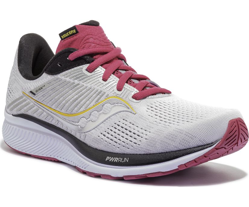 Saucony Guide 14 Women's Running Shoes Grey / Burgundy | AU 139OKIR